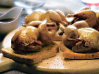 Жареные рябчик, куропатка, голубь, тетерев